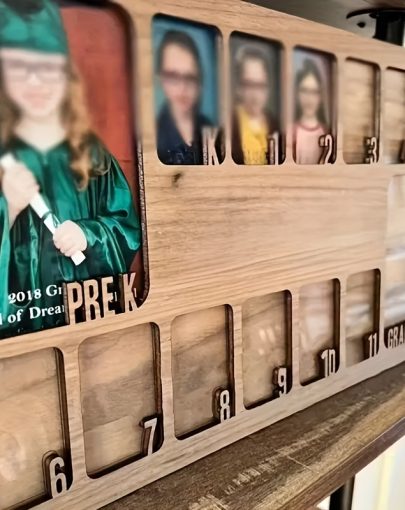 1pc Graduate Photo Frame, Vintage Wooden Photo Frame - Can Accommodate 14 Photos, with A Display Stand, Suitable for Home And Office Display, Is Perfect Graduation Gift, Desktop And Wall Decoration (No Power Supply Required)